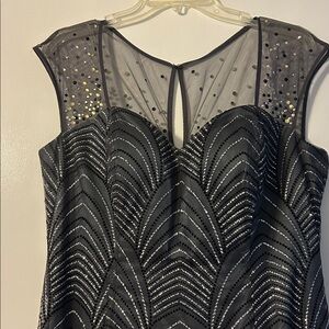 Elegant Black and Silver Beaded Dress